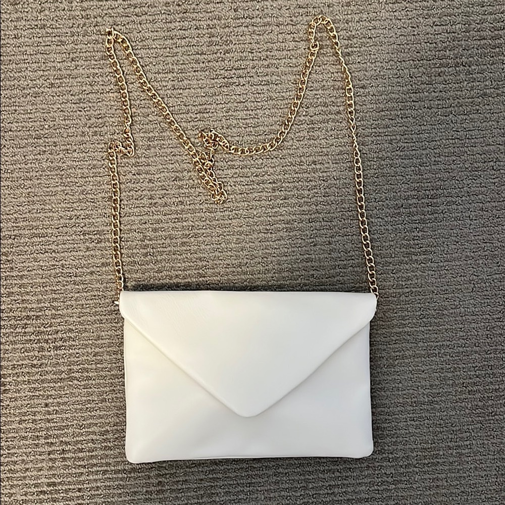 A New Day (Target) White Faux Leather Cross Body Clutch Purse